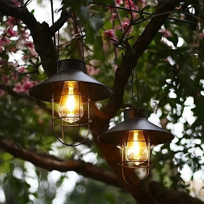 Kép valamiből Napelemes retro függőlámpa kertbe