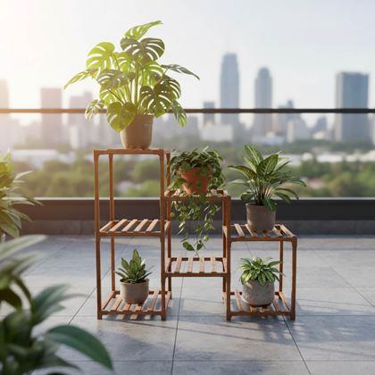 Kép valamiből Fa virágtartó állvány