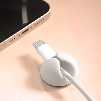 Kép valamiből 5 db öntapadós kábelrögzítő - fehér