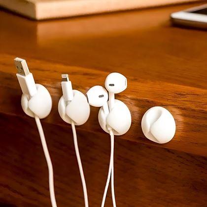 Kép valamiből 5 db öntapadós kábelrögzítő - fehér