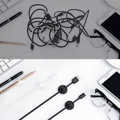 Kép valamiből 5 db öntapadós kábelrögzítő - fekete