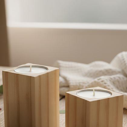 Kép valamiből Páros fa mécsestartók teamécseshez, 2 darab - mandala