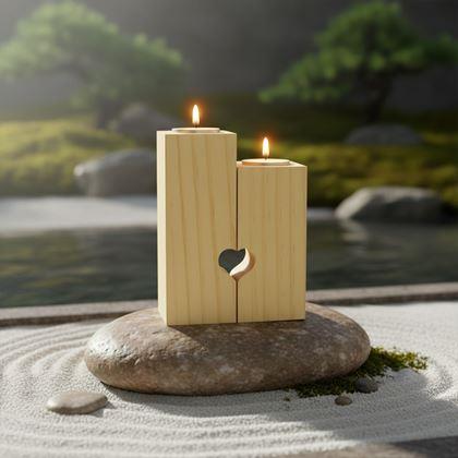 Kép valamiből Páros fa mécsestartók teamécseshez, 2 darab - mandala