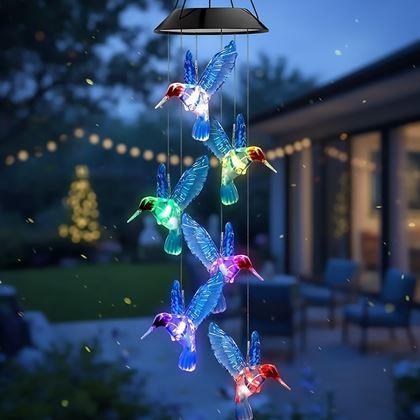 Kép valamiből Napelemes függő dekoráció – repülő kolibrik