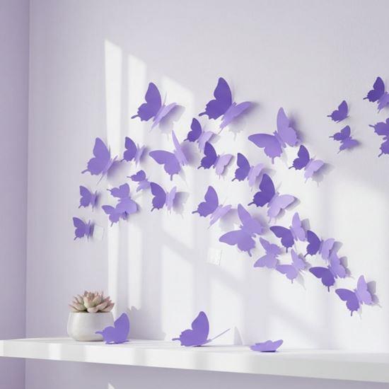 Kép valamiből 3D pillangók a falra - lila