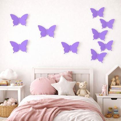 Kép valamiből 3D pillangók a falra - lila
