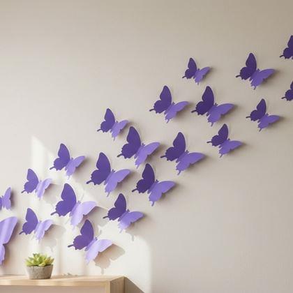 Kép valamiből 3D pillangók a falra - lila