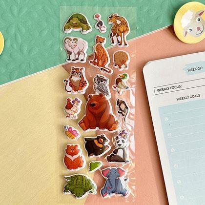 Kép valamiből Domború matricák állatkákkal  -  mackó és barátai