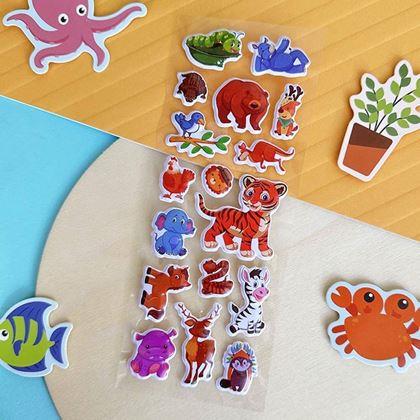 Kép valamiből Domború matricák állatkákkal  -  tigris és barátai