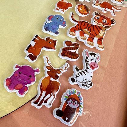 Kép valamiből Domború matricák állatkákkal  -  tigris és barátai