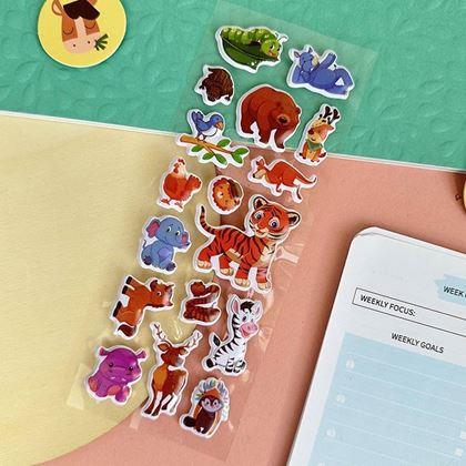 Kép valamiből Domború matricák állatkákkal  -  tigris és barátai