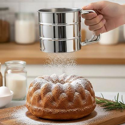 Kép Rozsdamentes acél konyhai szűrő mérőpohárral