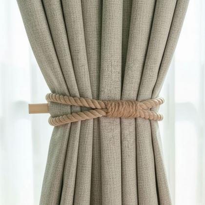 Kép valamiből Dekoratív függönyrögzítő kötél - barna