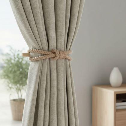 Kép valamiből Dekoratív függönyrögzítő kötél - barna