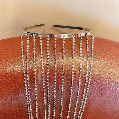 Kép valamiből Díszes fejpánt strasszos láncokkal