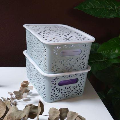 Kép valamiből Kis tárolódoboz tetővel  -  kék