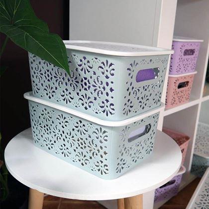 Kép valamiből Kis tárolódoboz tetővel  -  kék