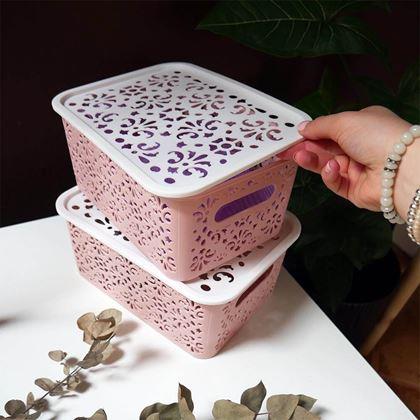 Kép valamiből Kis tárolódoboz tetővel  -  kék