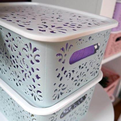 Kép valamiből Kis tárolódoboz tetővel  -  kék