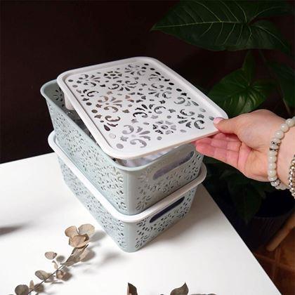 Kép valamiből Kis tárolódoboz tetővel  -  kék