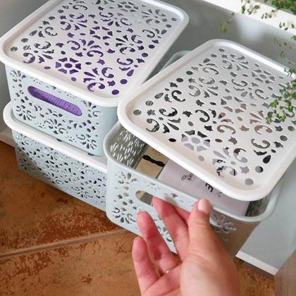 Kép valamiből Kis tárolódoboz tetővel  -  kék