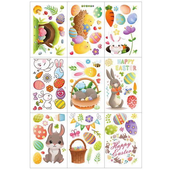 Kép valamiből Nagy húsvéti ablakmatrica készlet, 9 ív