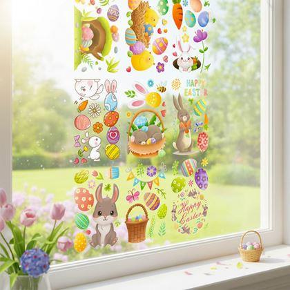 Kép valamiből Nagy húsvéti ablakmatrica készlet, 9 ív