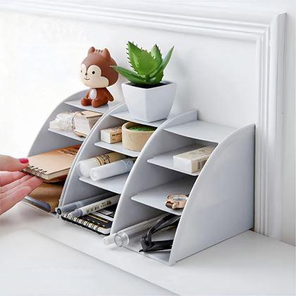 Kép valamiből Asztali rendszerező rekeszekkel  -  világosszürke