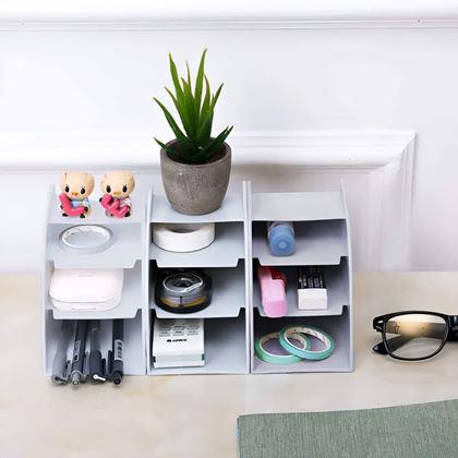 Kép valamiből Asztali rendszerező rekeszekkel  -  világosszürke