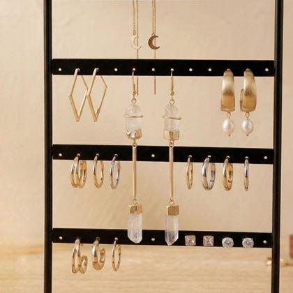 Kép valamiből Stojan na šperky a náušnice kovový - černý - 