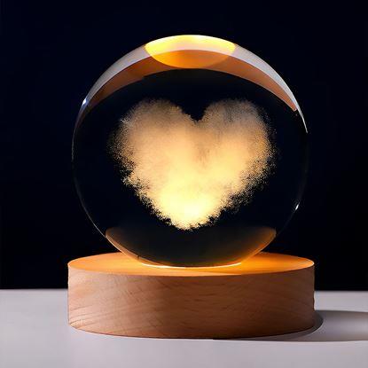 Kép LED világító üveg gömb - szív