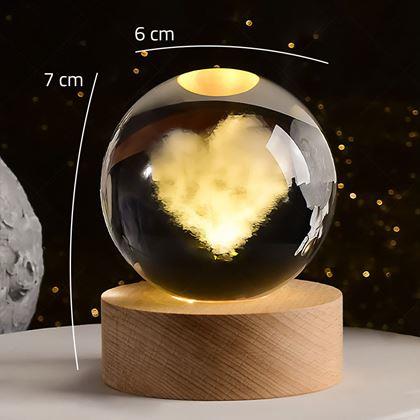 Kép valamiből LED világító üveg gömb - szív