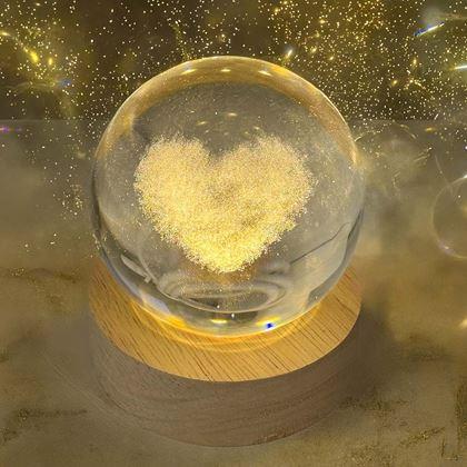 Kép valamiből LED világító üveg gömb - szív