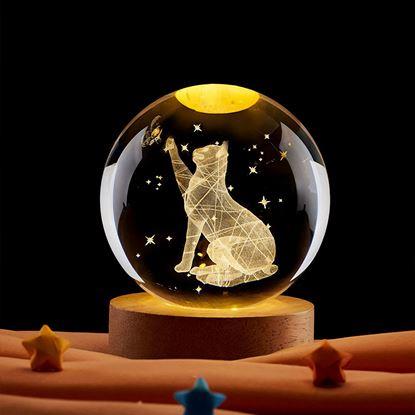 Kép LED világító üveggömb - macska