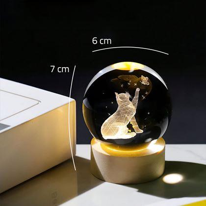 Kép valamiből LED világító üveggömb - macska