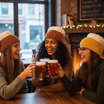 Kép valamiből Kötött sapka - füllel ellátott korsó