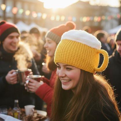 Kép valamiből Kötött sapka - füllel ellátott korsó