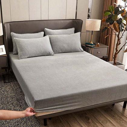 Kép valamiből Mikroplüss lepedő 180 x 200 cm  - világosszürke