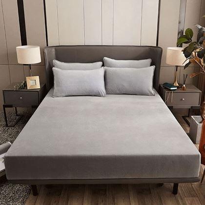 Kép valamiből Mikroplüss lepedő 180 x 200 cm  - világosszürke