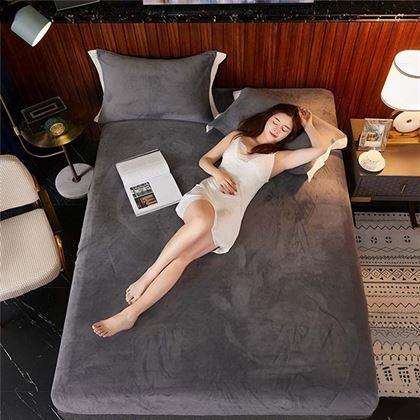 Kép valamiből Mikroplüss lepedő 180 x 200 cm  - sötétszürke