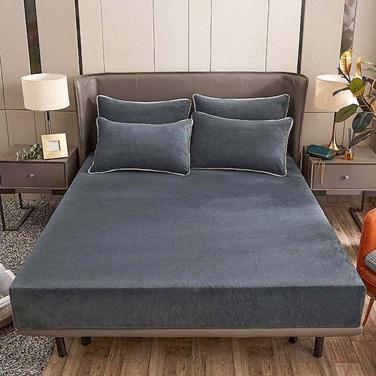 Kép valamiből Mikroplüss lepedő 180 x 200 cm  - sötétszürke