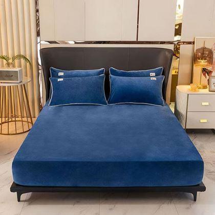 Kép valamiből Mikroplüss lepedő 90 x 200 cm  - sötétkék