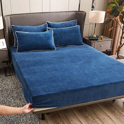 Kép valamiből Mikroplüss lepedő 90 x 200 cm  - sötétkék
