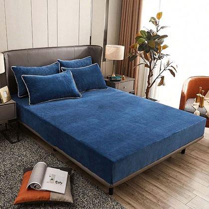 Kép valamiből Mikroplüss lepedő 90 x 200 cm  - sötétkék