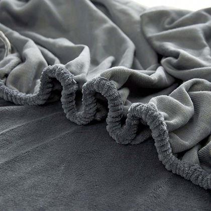 Kép valamiből Mikroplüss lepedő 90 x 200 cm  - sötétszürke