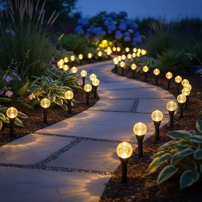 Kép Napelemes buborékos talajlámpa, 10 db