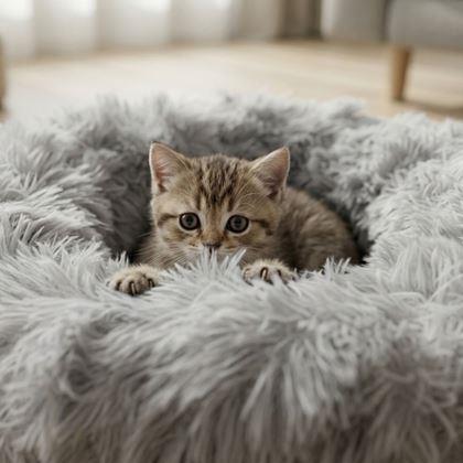 Kép valamiből Szőrös macskaágy, 40 cm átmérő