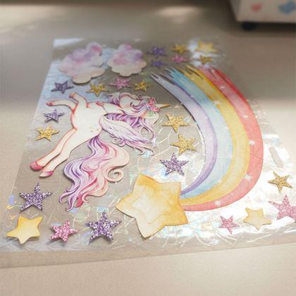 Kép valamiből Gyermekképes ablakmatrica - egyszarvú