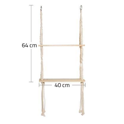 Kép valamiből Függő makramé polc, 2 szintes