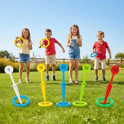 Kép valamiből Gyűrűdobó játék földbe szúrható karókkal